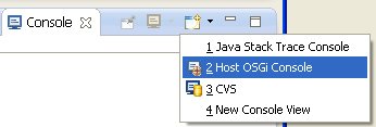 Выберите OSGI Console
