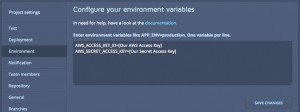 Сконфигурируйте свои переменные Codeship Environment