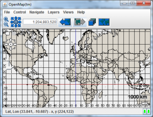 Рисунок 5: OpenMap с меню и панелью инструментов