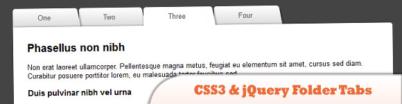 Вкладки папок CSS3 и jQuery