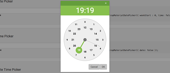 Bootstrap Material Datetimepicker пример