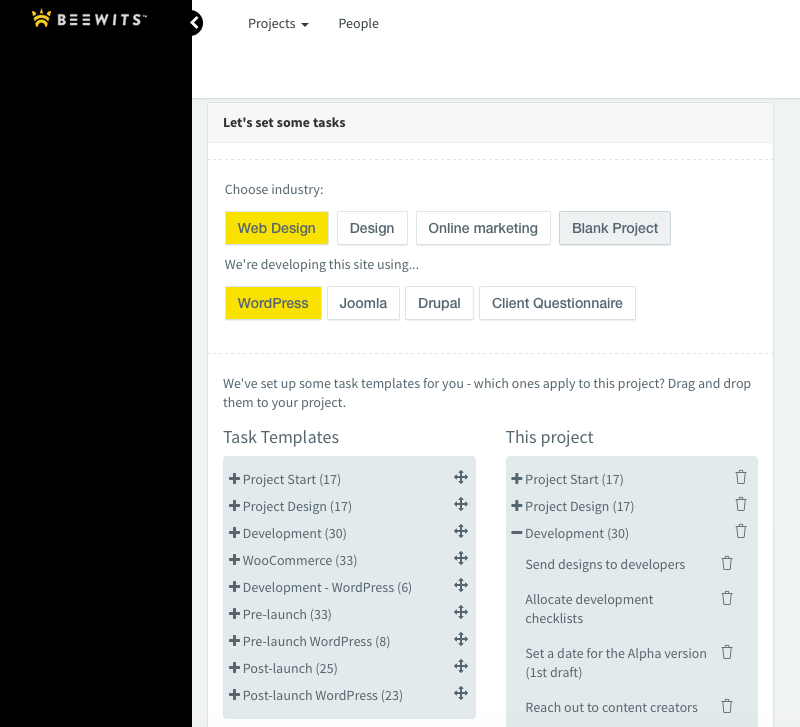 Начиная новый проект с BeeWits