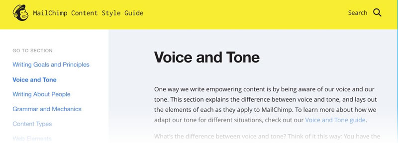 MailChimp's Voice & Tone Style Guide