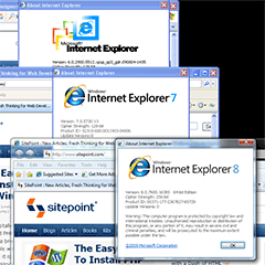 IE6, IE7 и IE8 в Windows 7