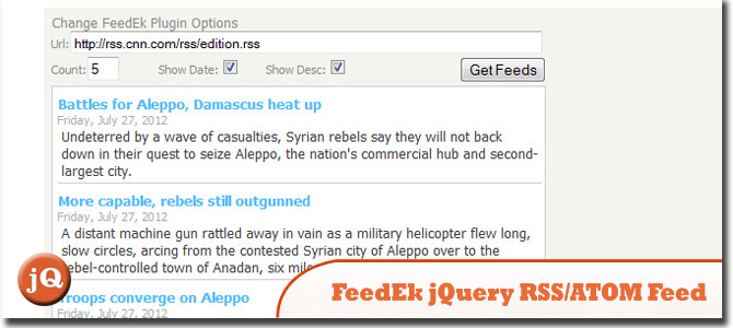 FeedEk jQuery RSS / ATOM Feed