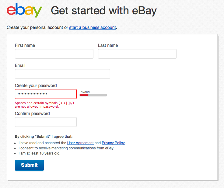 Система входа Ebay