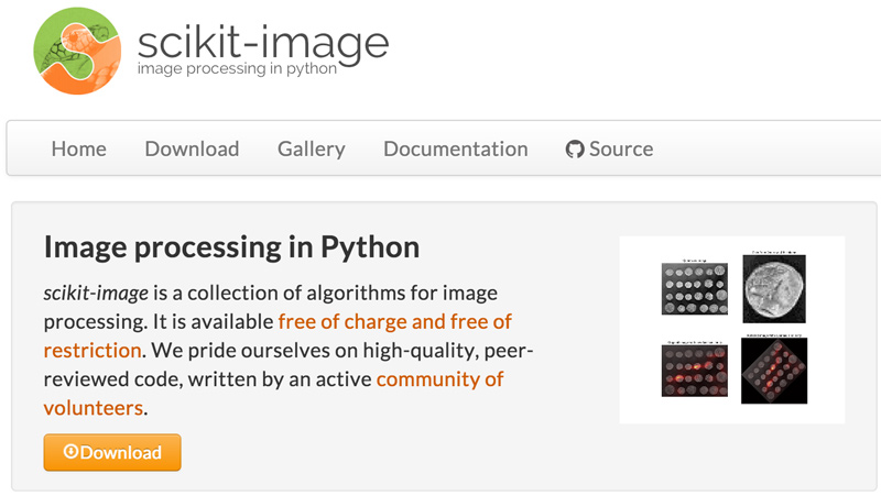 домашняя страница scikit-image