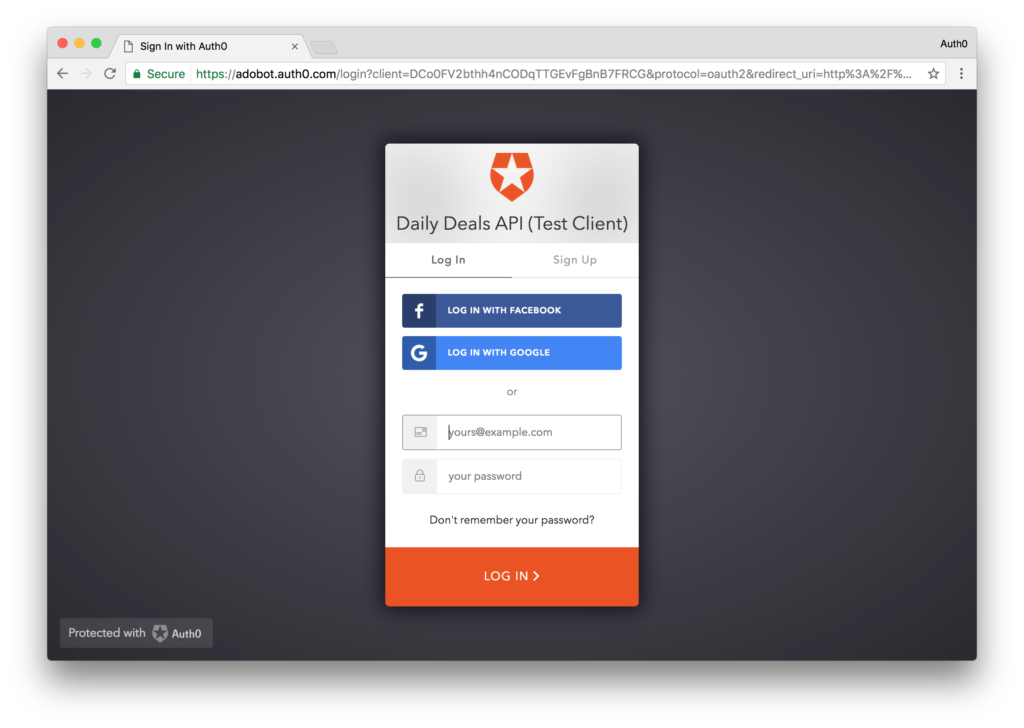 Auth0 централизованный вход