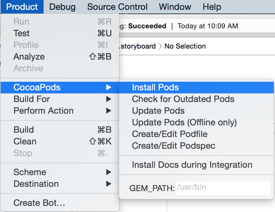 CocoaPods на Xcode