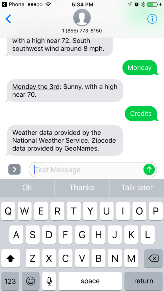 Изображение приложения iPhone для SMS с кредитами для приложения