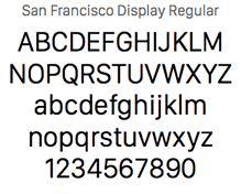 Сравните: Helvetica Neue против Сан-Франциско