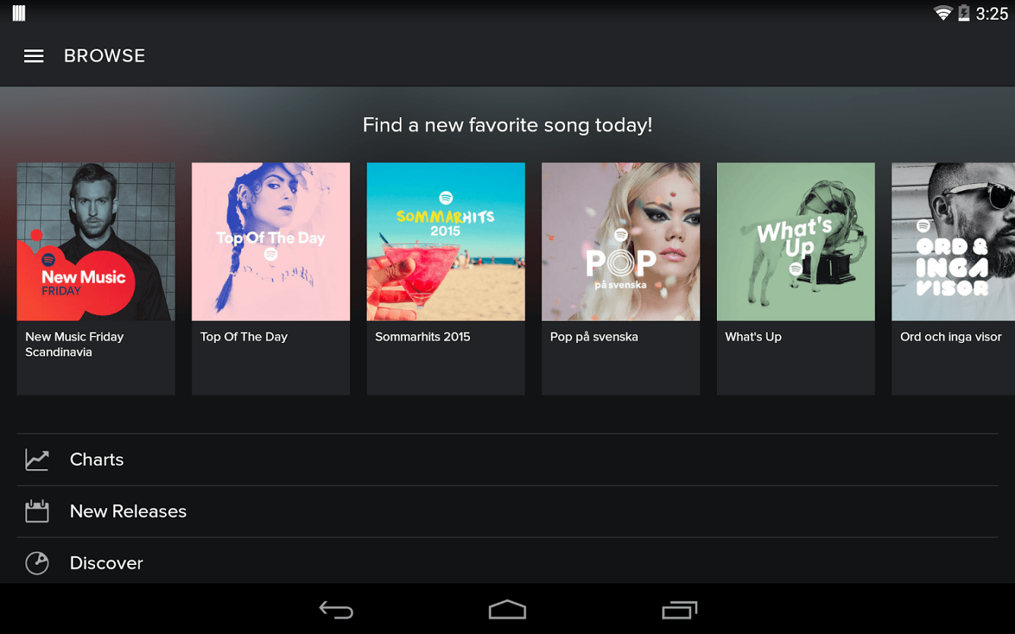 Spotify через Google Play