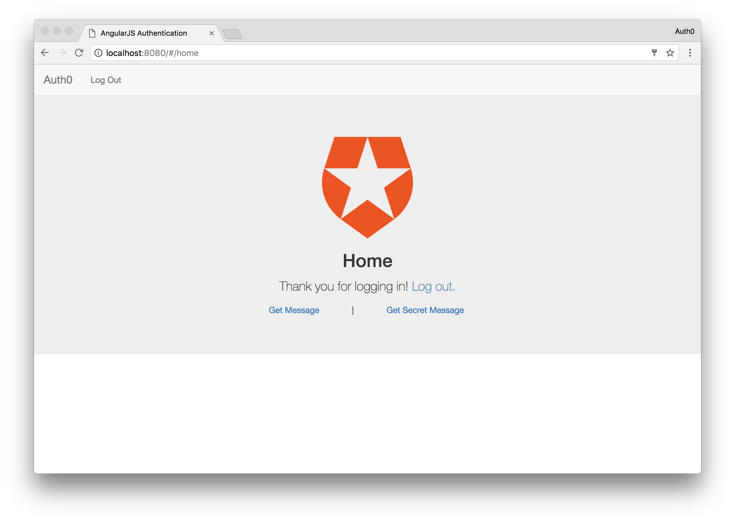 Auth0 вошел в систему