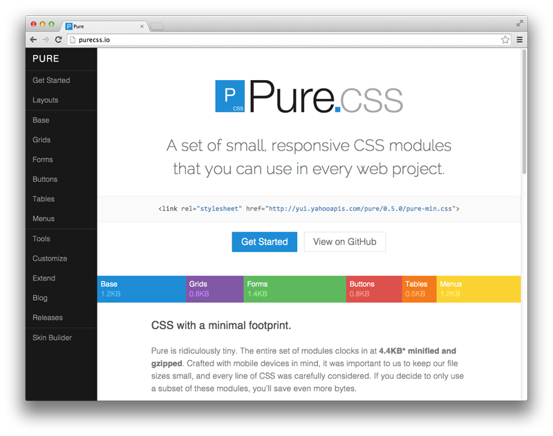 Front-end framework 4: Pure от Yahoo!