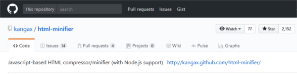 Инструменты минимизации HTML: Kangax HTML Minifier