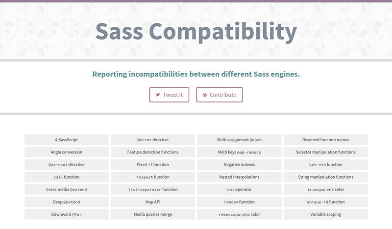 Сайт совместимости Sass