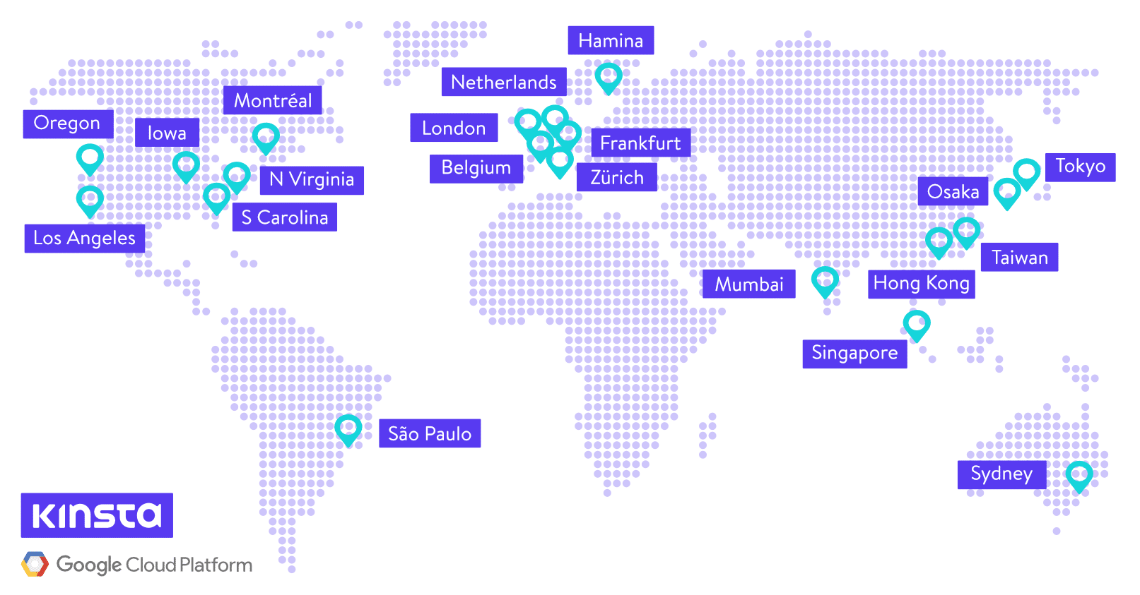 Расположение сервера Kinsta