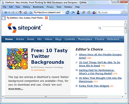 QtWeb screenshot