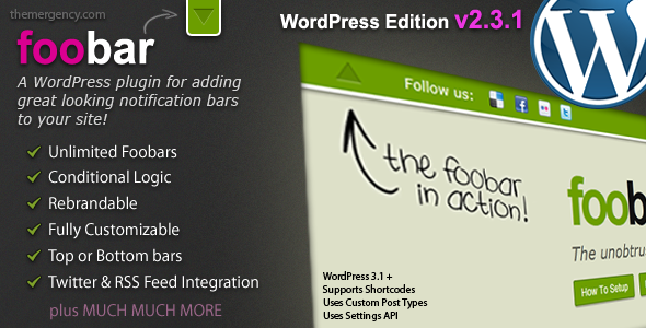 Foobar - WordPress Notification Bars