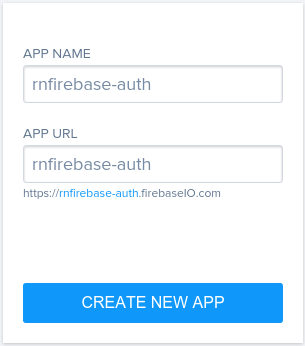 создать новое приложение Firebase