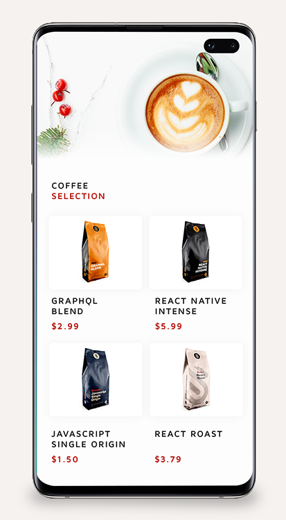 Макет нашего приложения для сравнения кофе