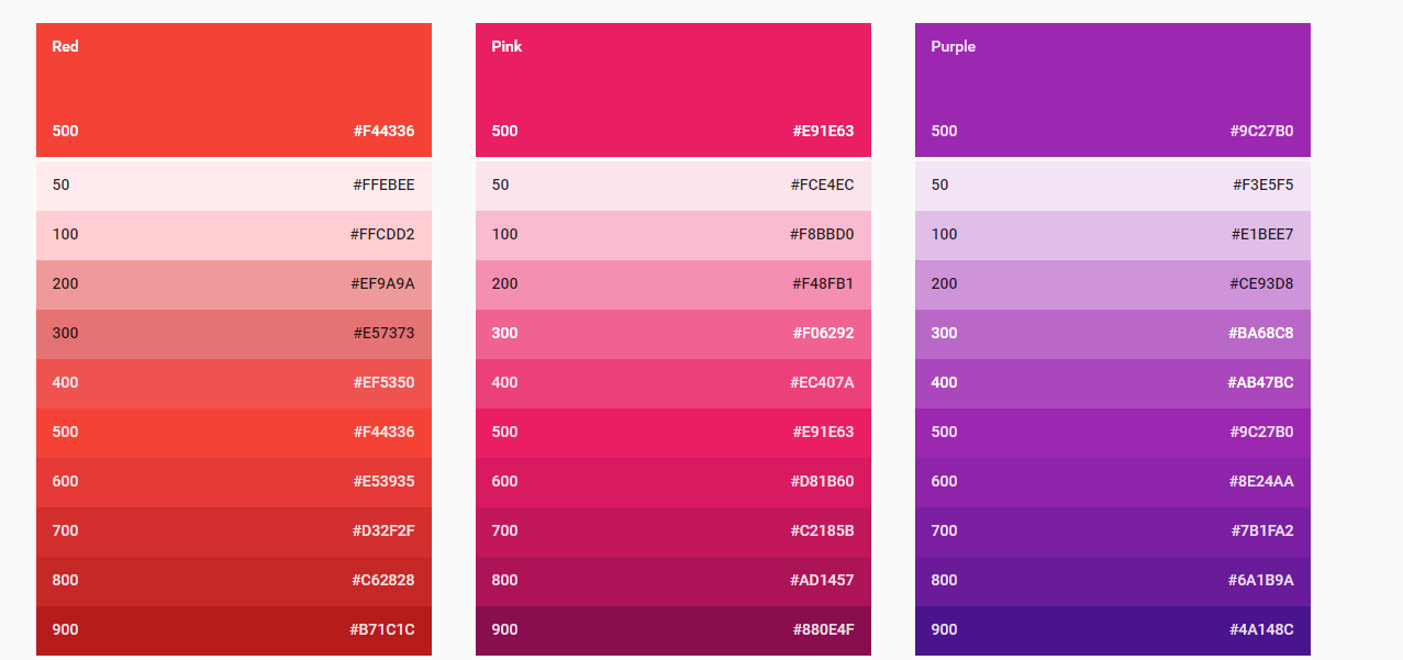 A color scheme by Google