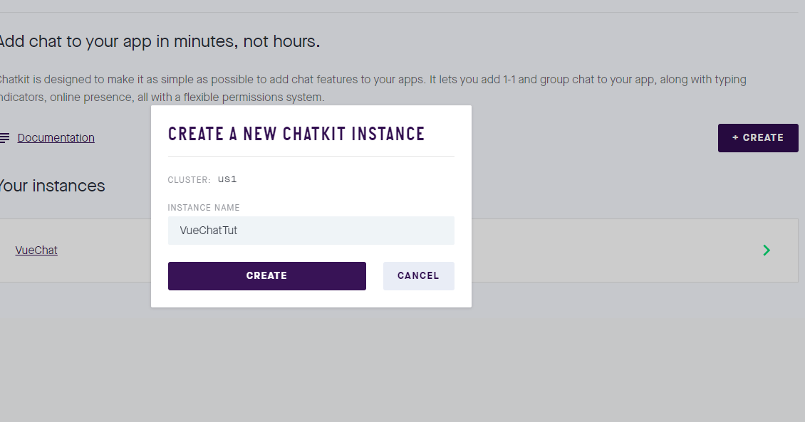 Создание нового экземпляра ChatKit
