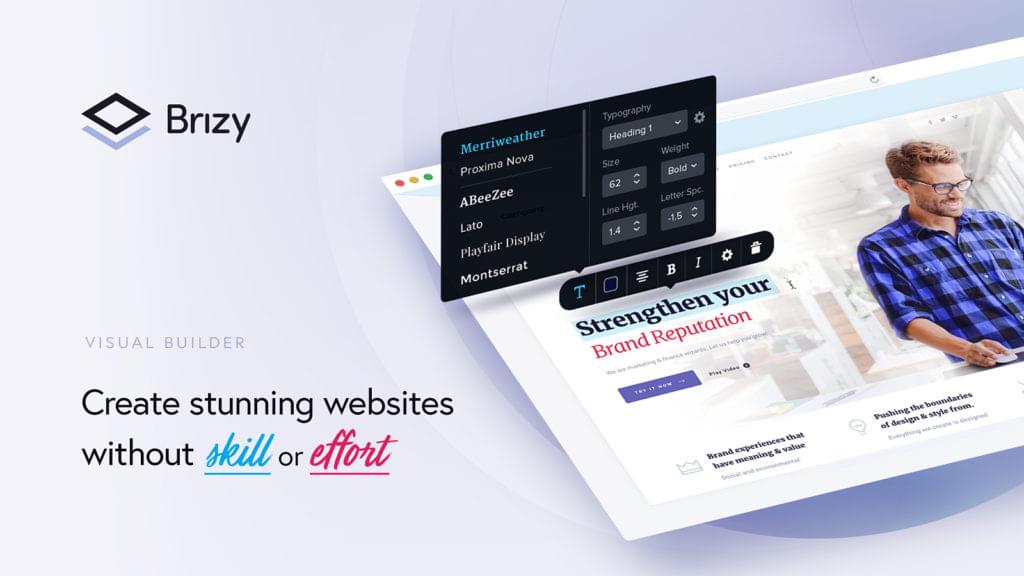 Brizy - быстро создайте страницы WordPress