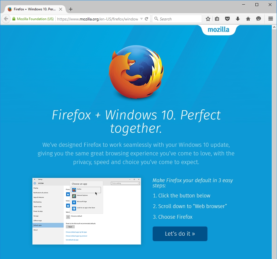 Firefox 40 на Windows 10