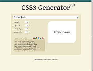 Скриншот генератора CSS3