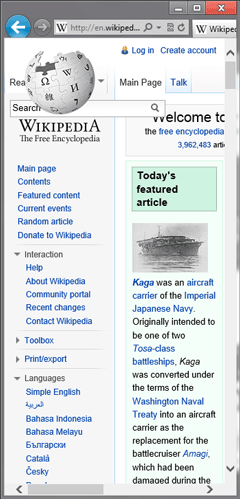 Wikipedia, unoptimized