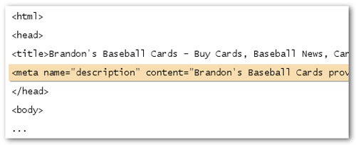A meta description example by Google.