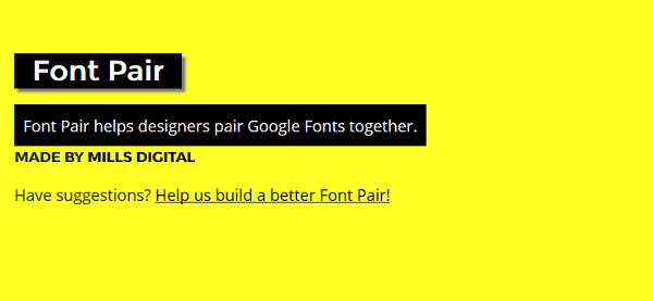 Веб-сайт Font Pair.