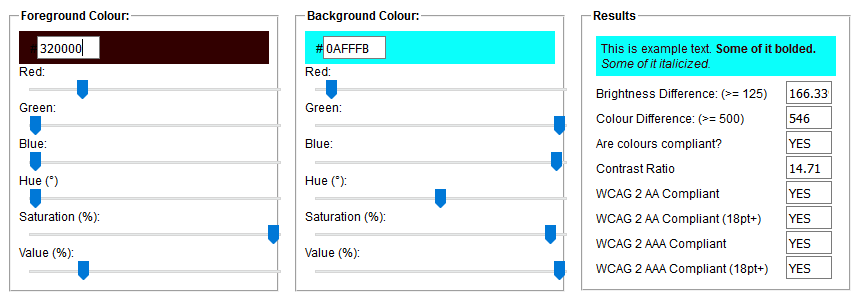 Correct Contrast Ratio for app