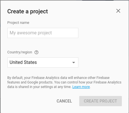 Create Firebase Project