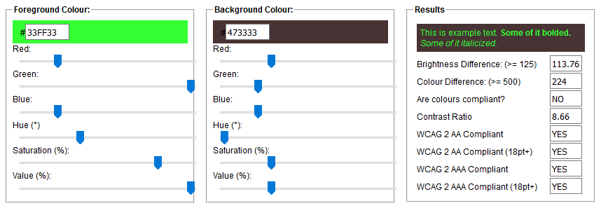 Check Contrast Ratio