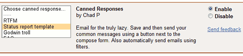 Функция GMail Canned Respons