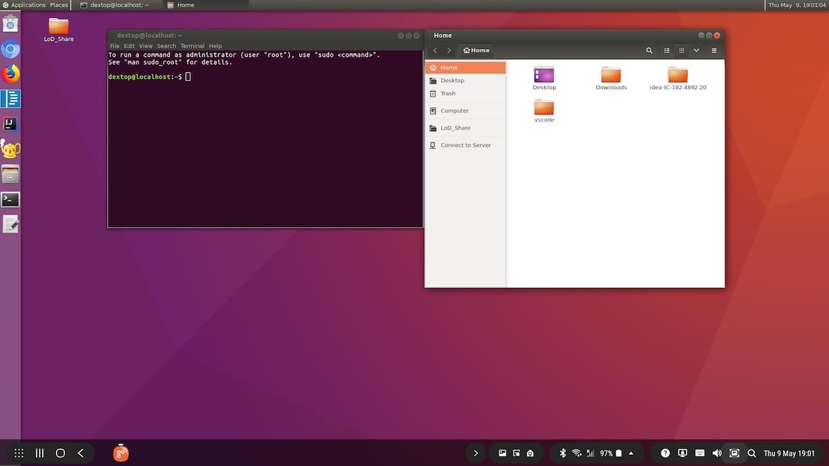 Ubuntu Environment на Samsung Dex