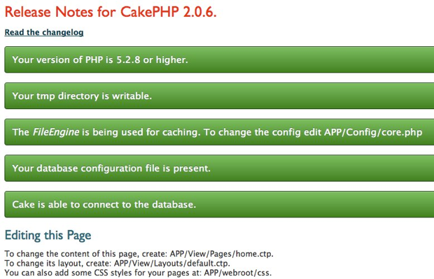 CakePHP установлен