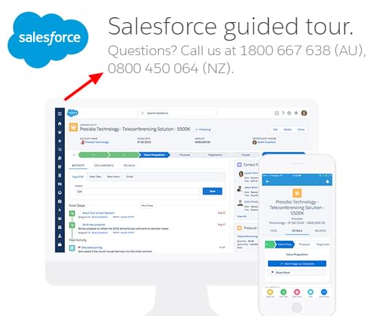 Целевая страница Salesforce