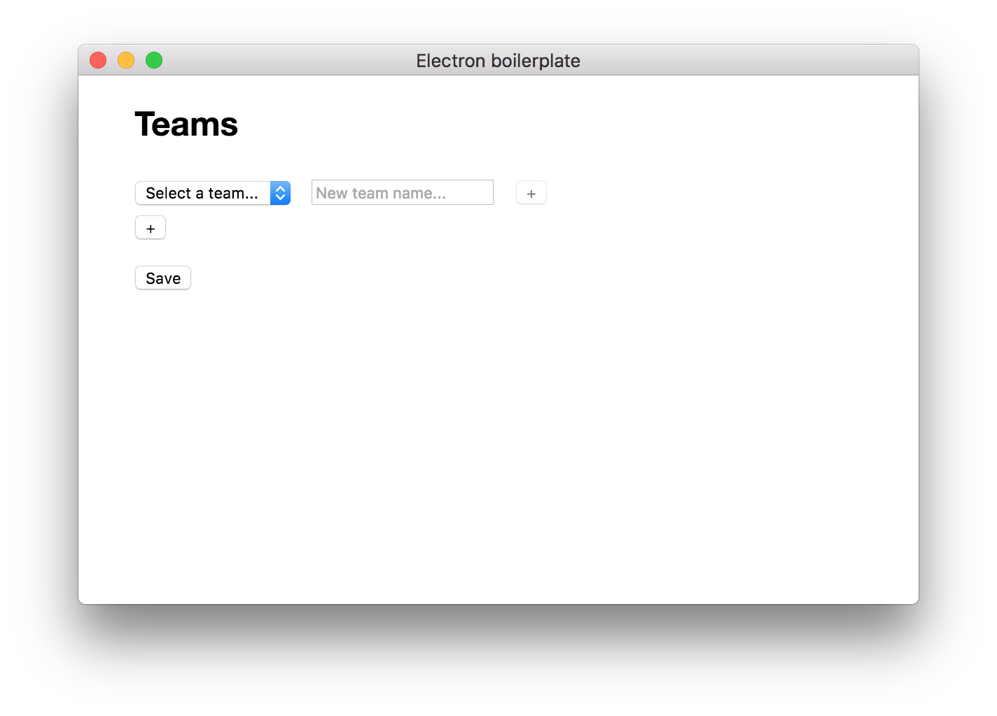 Экран управления командой с вариантами выбора или добавления команды