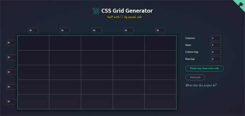 CSS Grid генератор Сары Драснер