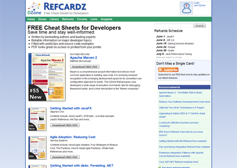 DZone Refcardz screenshot