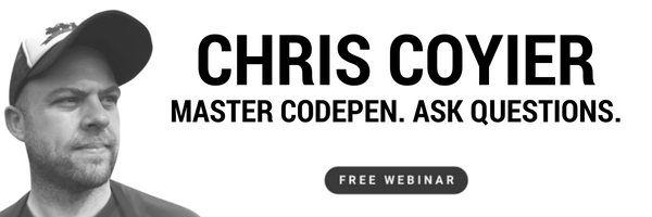Крис Койер на баннер вебинара CodePen
