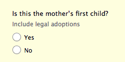 Это первый ребенок матери? (включает в себя законные усыновления). г / л