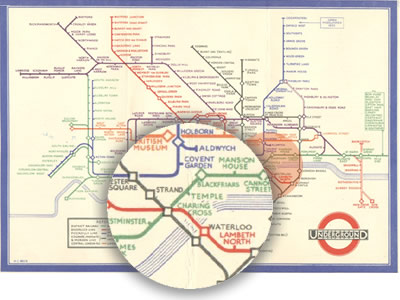 Карта лондонского метро Бека - 1931