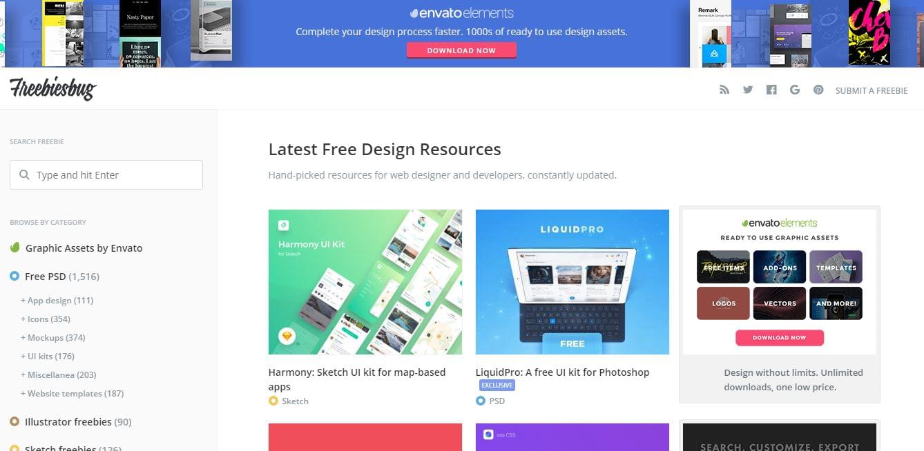 Freebiesbug - бесплатные инструменты дизайна и ресурсы