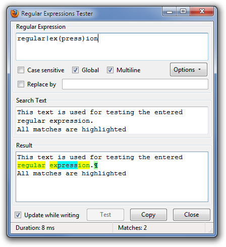 firefox-regular-expression-tester