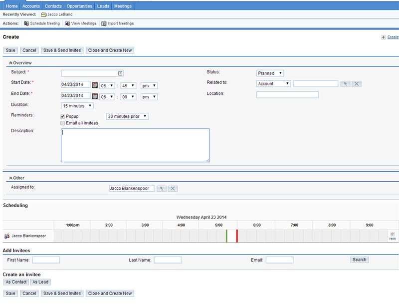 SugarCRM Meetings