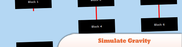 Имитация гравитации с помощью jQuery
